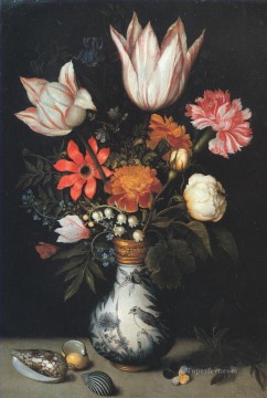 Ambrosius Bosschaert Painting - Flowers Shells Ambrosius Bosschaert